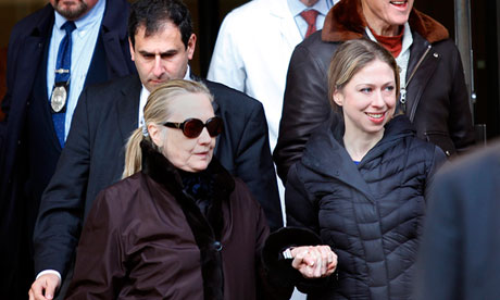 State Hillary Clinton leaves New York Presbyterian Hospital on 2 January.